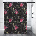 Red Rose Floral Pattern Print Premium Shower Curtain