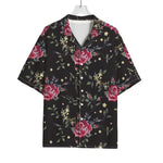 Red Rose Floral Pattern Print Rayon Hawaiian Shirt