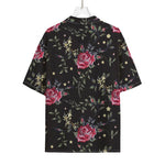 Red Rose Floral Pattern Print Rayon Hawaiian Shirt