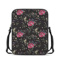 Red Rose Floral Pattern Print Rectangular Crossbody Bag