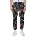 Red Rose Floral Pattern Print Joggers