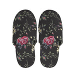 Red Rose Floral Pattern Print Slippers