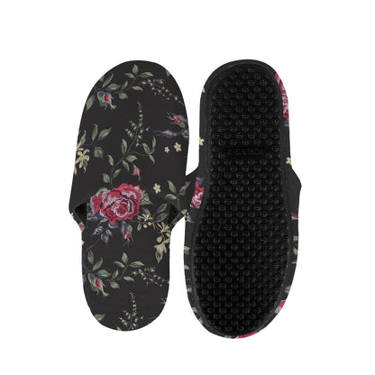 Red Rose Floral Pattern Print Slippers