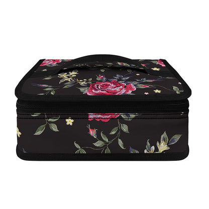 Red Rose Floral Pattern Print Small Lunch Bag