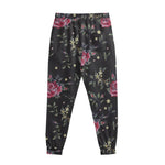 Red Rose Floral Pattern Print Sweatpants