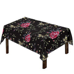 Red Rose Floral Pattern Print Tablecloth