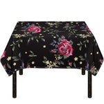 Red Rose Floral Pattern Print Tablecloth