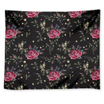 Red Rose Floral Pattern Print Tapestry
