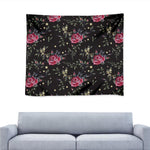 Red Rose Floral Pattern Print Tapestry