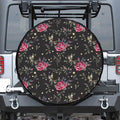 Red Rose Floral Pattern Print Tire Cover