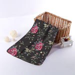 Red Rose Floral Pattern Print Towel