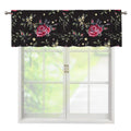 Red Rose Floral Pattern Print Window Valance