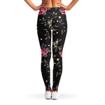 Red Rose Floral Pattern Print Women's Leggings