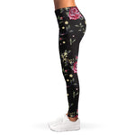 Red Rose Floral Pattern Print Women's Leggings