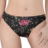 Red Rose Floral Pattern Print Women's Thong