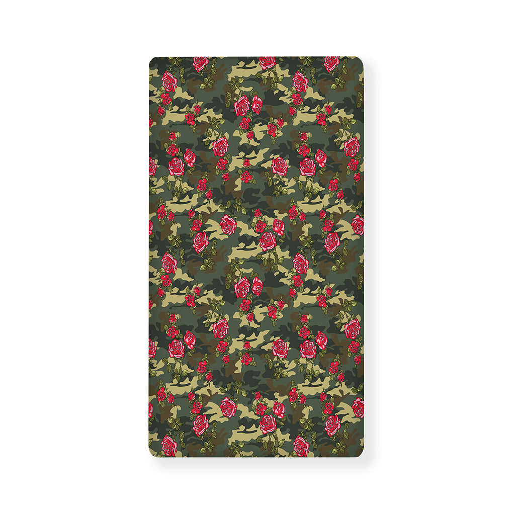 Red Rose Flower Camouflage Print Baby Crib Sheet