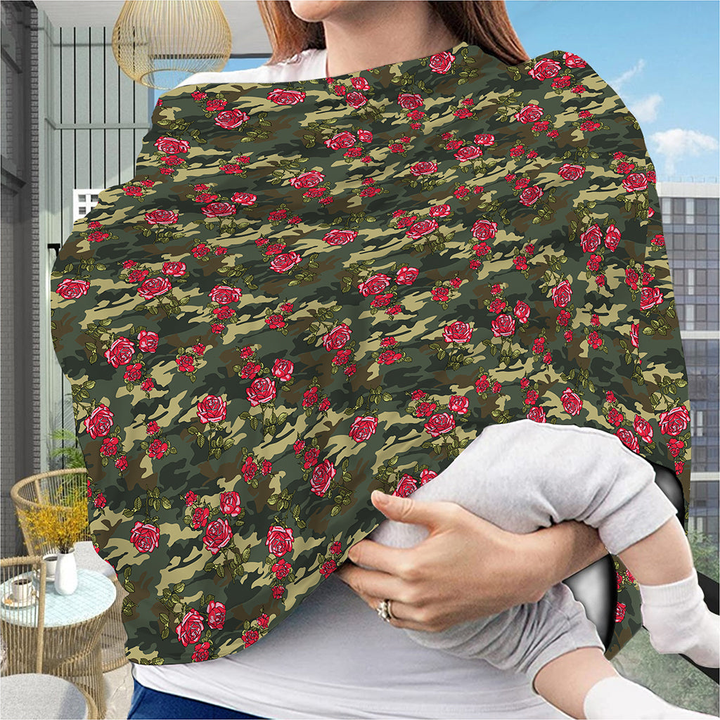 Red Rose Flower Camouflage Print Baby Seat Cover