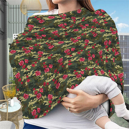 Red Rose Flower Camouflage Print Baby Seat Cover
