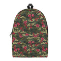 Red Rose Flower Camouflage Print School Backpack