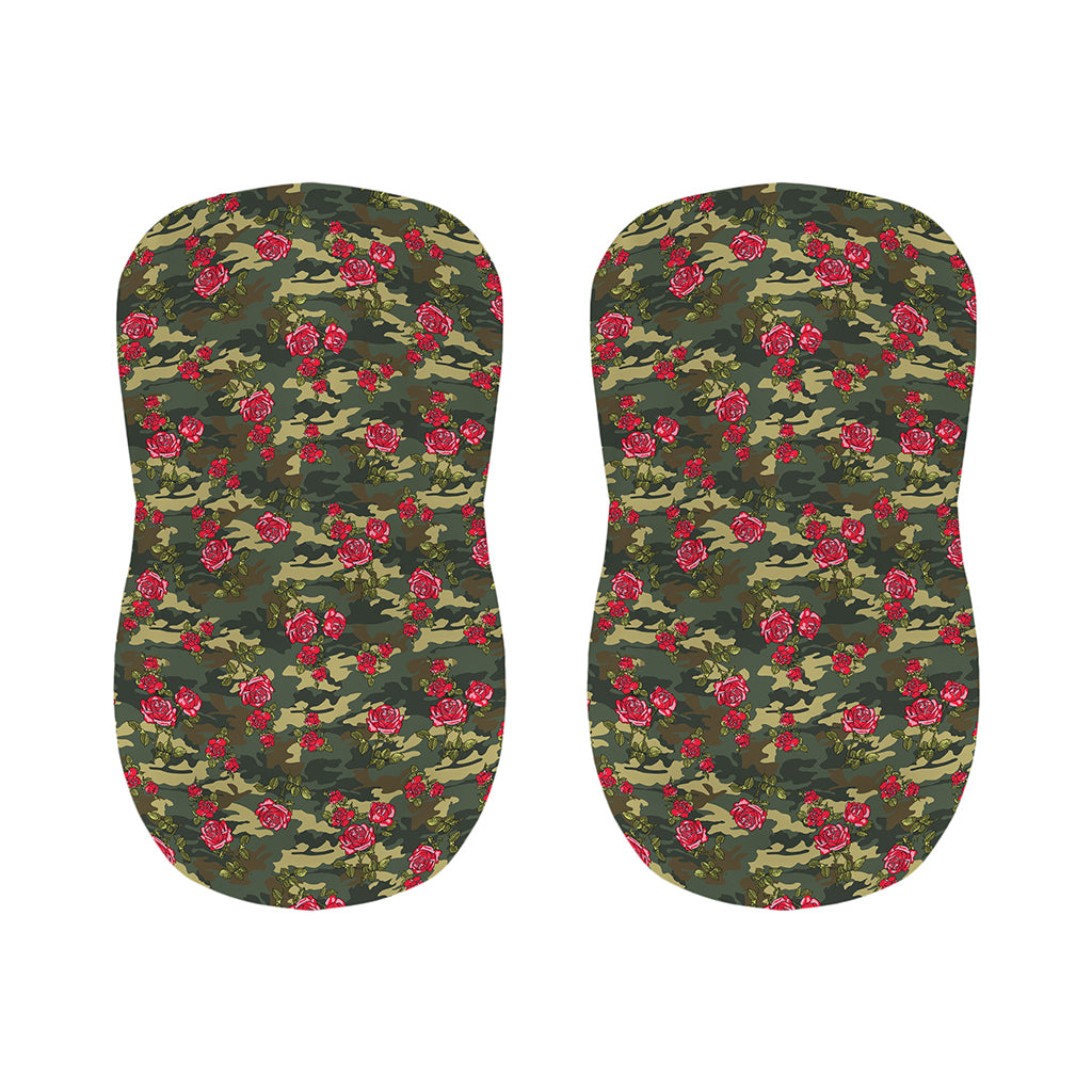 Red Rose Flower Camouflage Print Bar Stool Covers