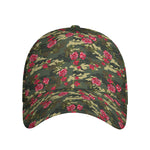 Red Rose Flower Camouflage Print Baseball Cap