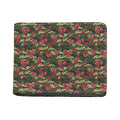 Red Rose Flower Camouflage Print Bifold Wallet