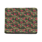 Red Rose Flower Camouflage Print Bifold Wallet