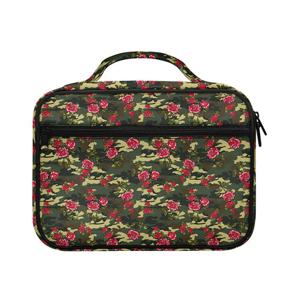 Red Rose Flower Camouflage Print Briefcase Bible Bag