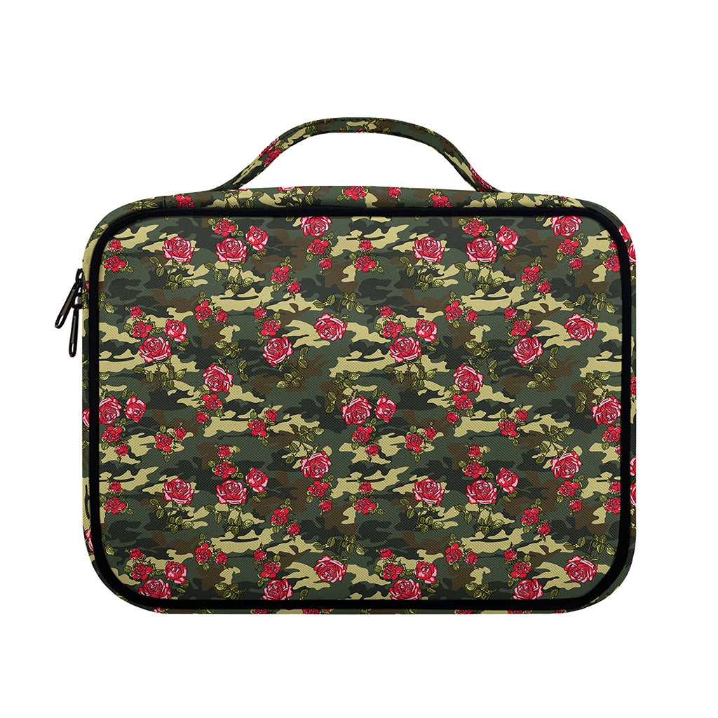 Red Rose Flower Camouflage Print Briefcase Bible Bag