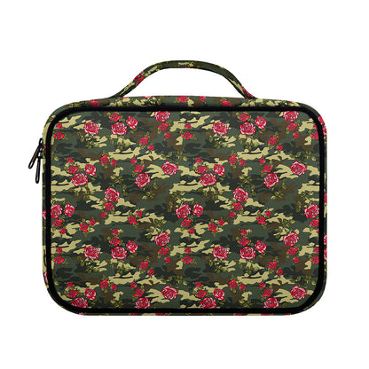 Red Rose Flower Camouflage Print Briefcase Bible Bag