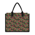 Red Rose Flower Camouflage Print Canvas Tote Bag