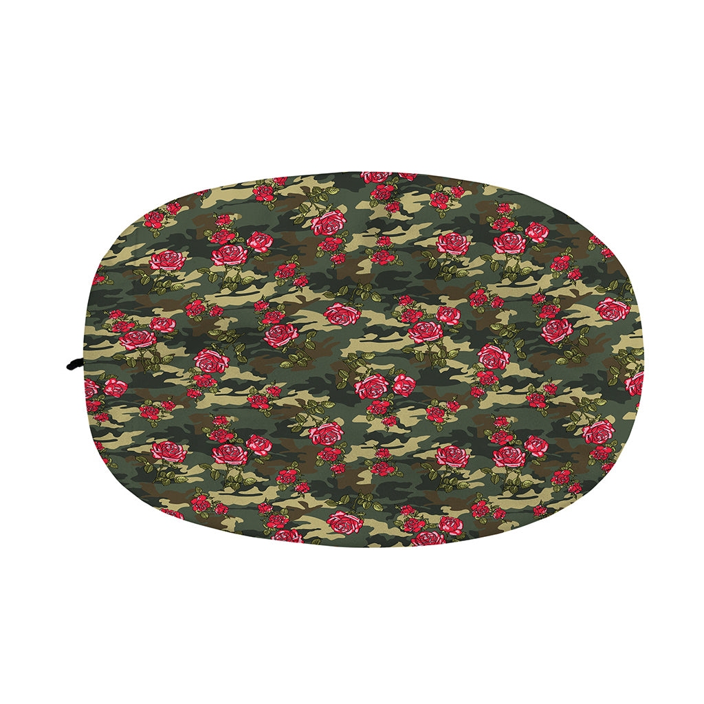 Red Rose Flower Camouflage Print Car Side Mirror Covers