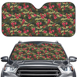 Red Rose Flower Camouflage Print Car Windshield Sun Shade
