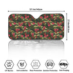 Red Rose Flower Camouflage Print Car Windshield Sun Shade