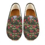 Red Rose Flower Camouflage Print Casual Shoes