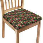 Red Rose Flower Camouflage Print Chair Cushion Cover