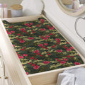 Red Rose Flower Camouflage Print Changing Pad Cover