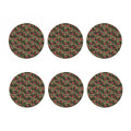 Red Rose Flower Camouflage Print Coaster Set