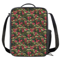 Red Rose Flower Camouflage Print Crossbody Lunch Bag