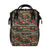 Red Rose Flower Camouflage Print Diaper Bag