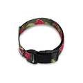 Red Rose Flower Camouflage Print Dog Collar