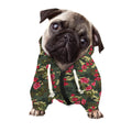 Red Rose Flower Camouflage Print Dog Zip Up Hoodie