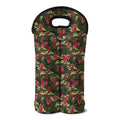 Red Rose Flower Camouflage Print Double Neoprene Wine Tote