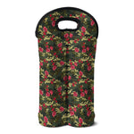 Red Rose Flower Camouflage Print Double Neoprene Wine Tote