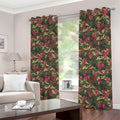 Red Rose Flower Camouflage Print Extra Wide Grommet Curtains
