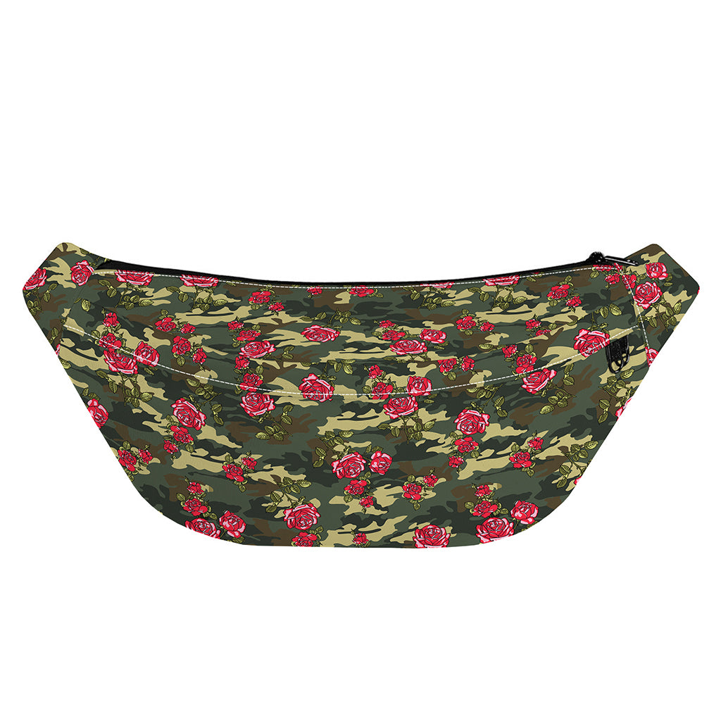 Red Rose Flower Camouflage Print Fanny Pack