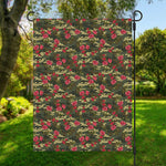 Red Rose Flower Camouflage Print Garden Flag