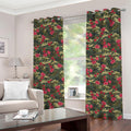 Red Rose Flower Camouflage Print Grommet Curtains
