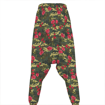 Red Rose Flower Camouflage Print Hammer Pants