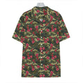 Red Rose Flower Camouflage Print Hawaiian Shirt